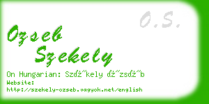 ozseb szekely business card